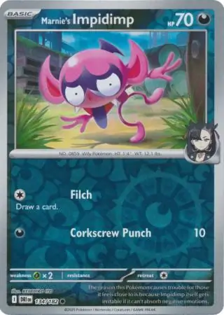 Marnie's Impidimp Reverse Holo Pokemon card from Destined Rivals