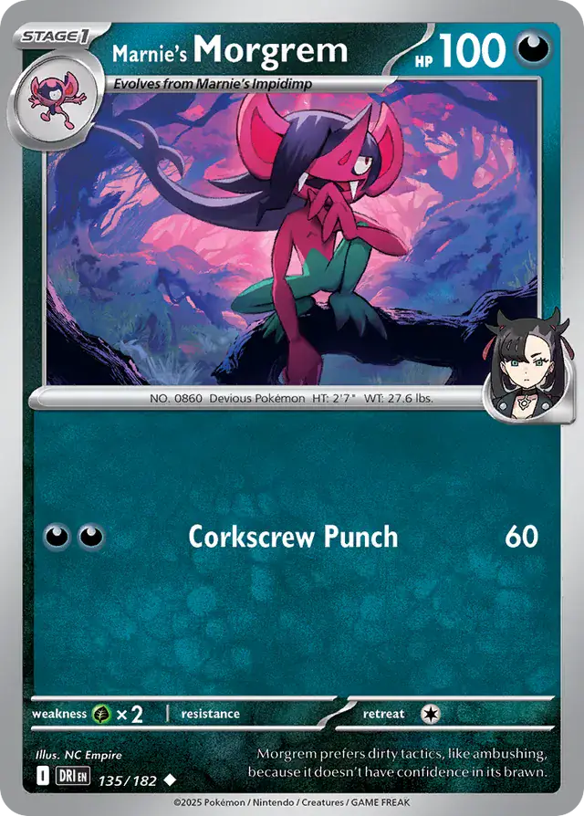 Marnie's Morgrem Pokemon card from Destined Rivals