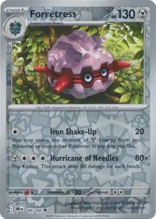 Forretress Reverse Holo Pokemon card from Destined Rivals