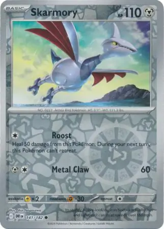 Skarmory Reverse Holo Pokemon card from Destined Rivals