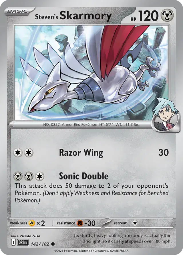 Steven's Skarmory Pokemon card from Destined Rivals