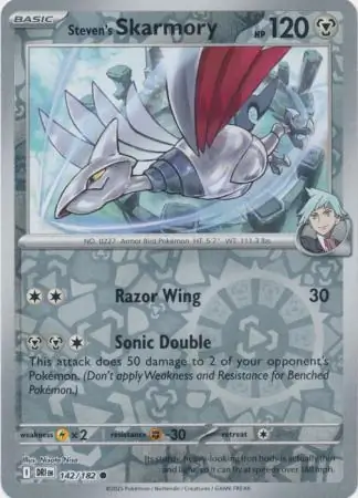Steven's Skarmory Reverse Holo Pokemon card from Destined Rivals