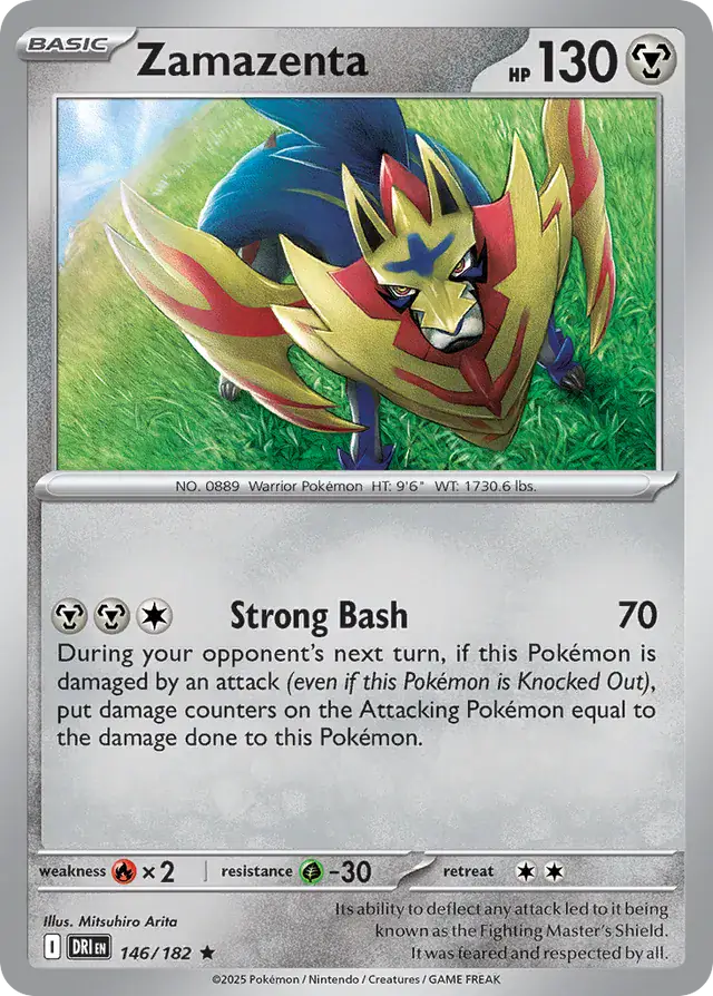 Zamazenta Pokemon card from Destined Rivals