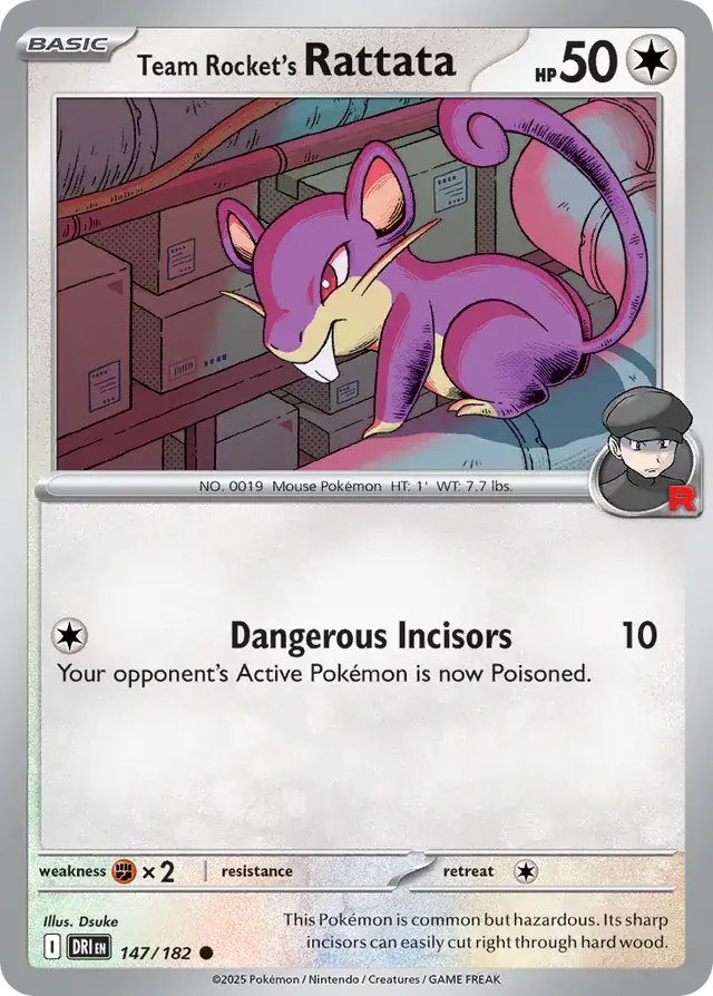 Team Rocket's Rattata Pokemon card from Destined Rivals