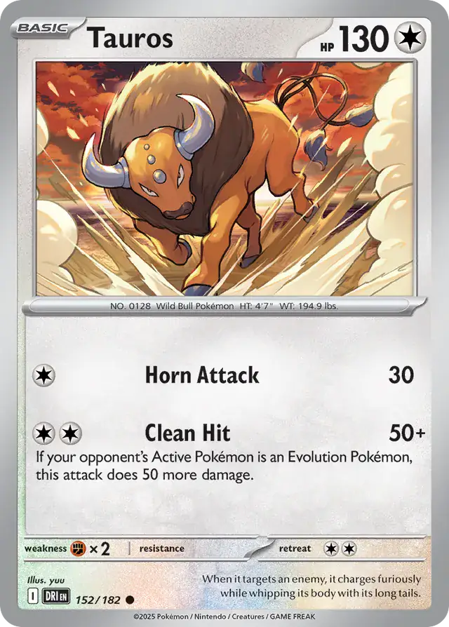 Tauros Pokemon card from Destined Rivals