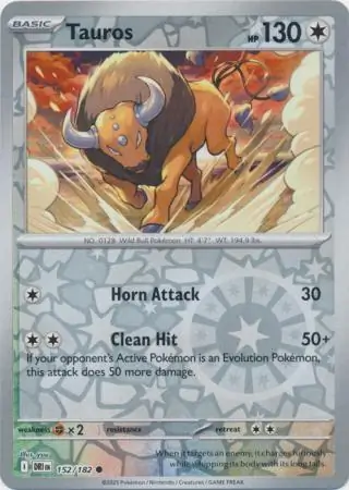 Tauros Reverse Holo Pokemon card from Destined Rivals