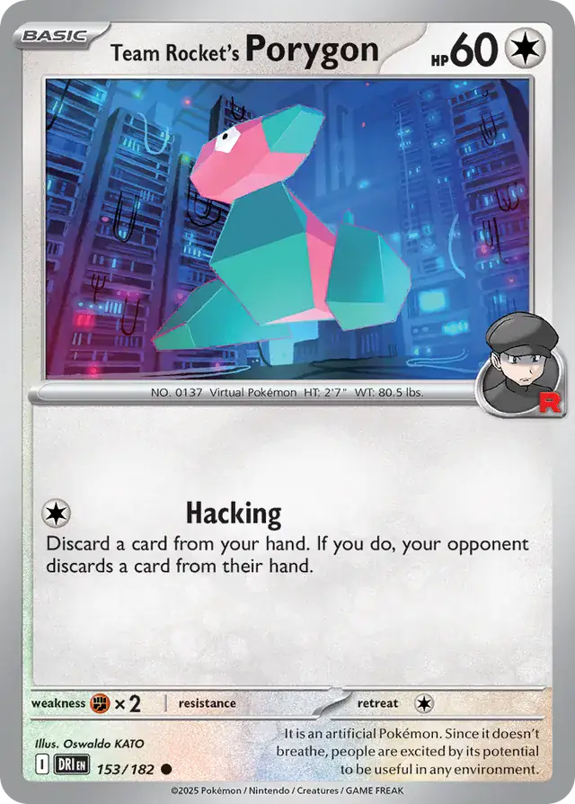 Team Rocket's Porygon Pokemon card from Destined Rivals