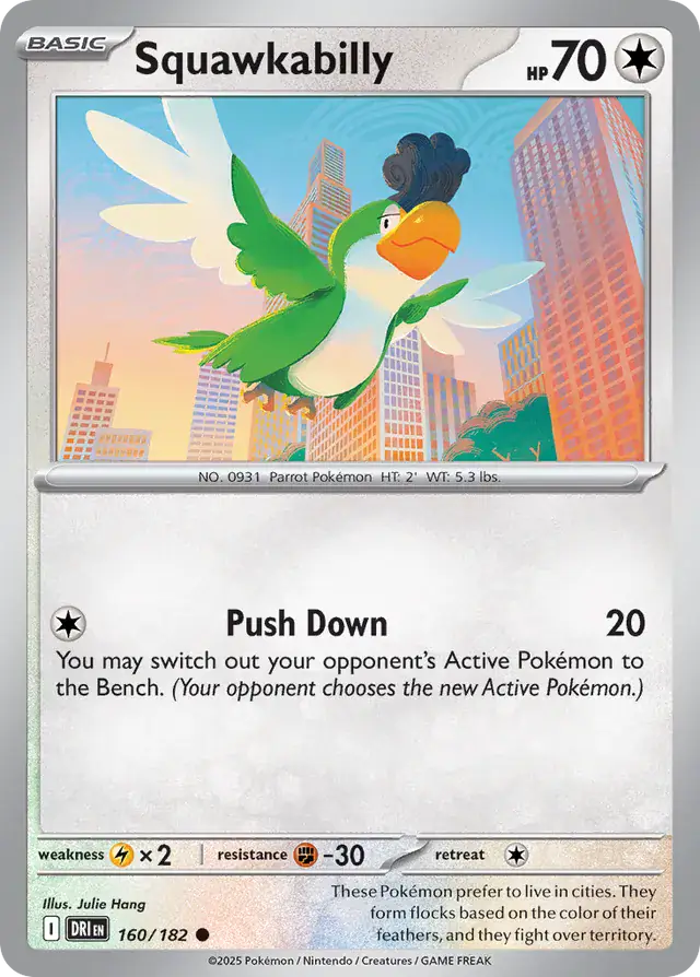 Squawkabilly Pokemon card from Destined Rivals