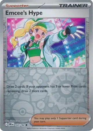 Emcee's Hype Reverse Holo Pokemon card from Destined Rivals