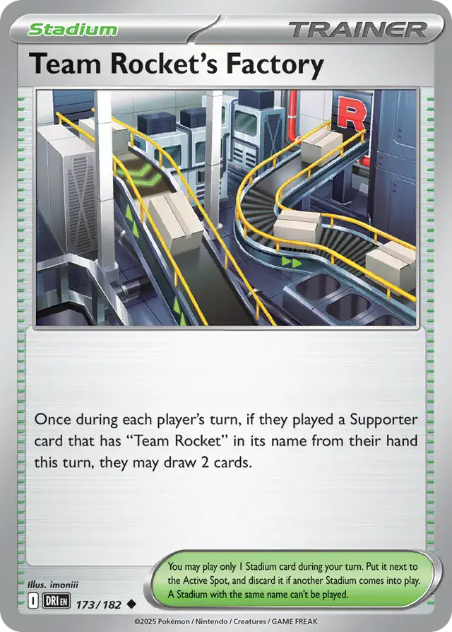 Team Rocket's Factory Pokemon card from Destined Rivals