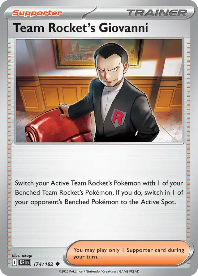 Team Rocket's Giovanni Pokemon card from Destined Rivals