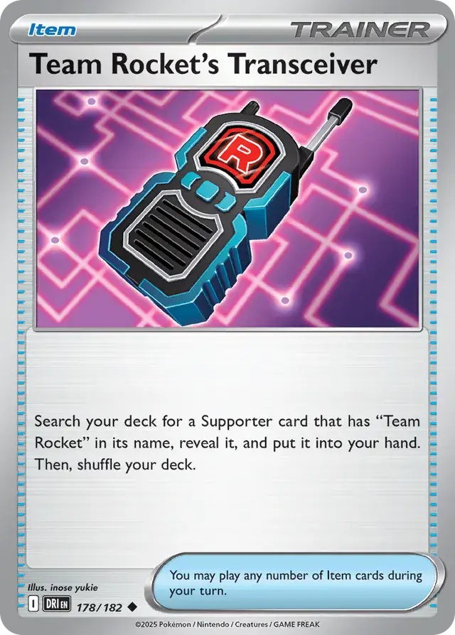 Team Rocket's Transceiver Pokemon card from Destined Rivals