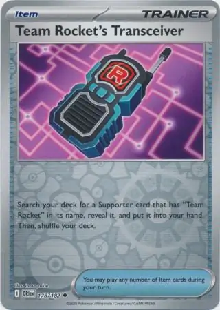 Team Rocket's Transceiver Reverse Holo Pokemon card from Destined Rivals