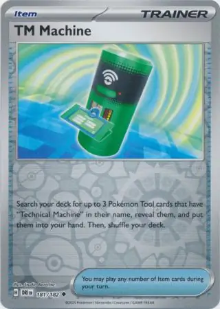 TM Machine Reverse Holo Pokemon card from Destined Rivals