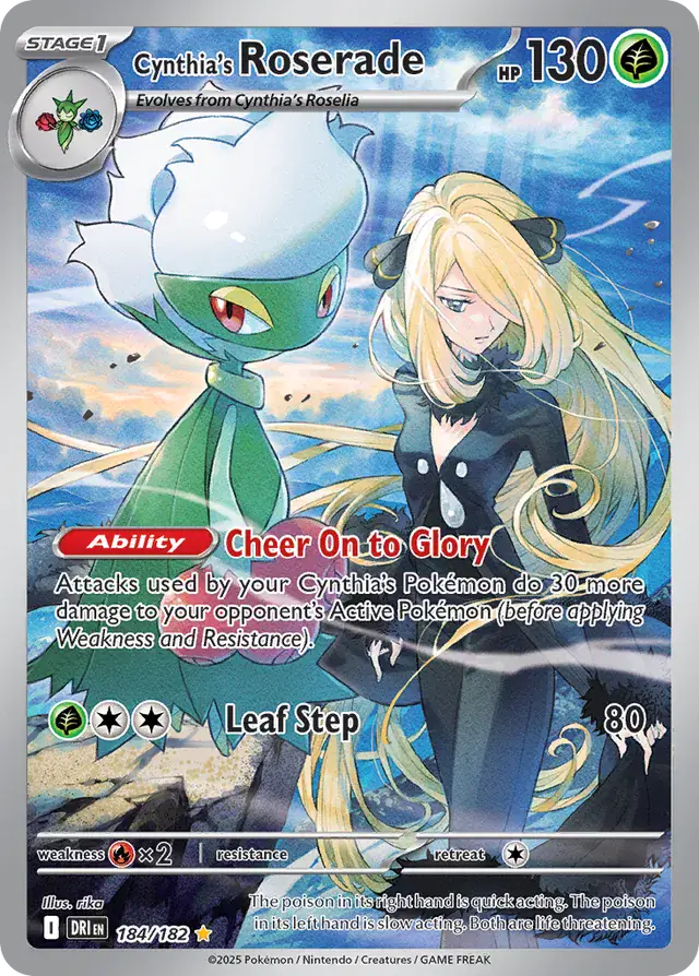 Cynthia's Roserade Pokemon card from Destined Rivals