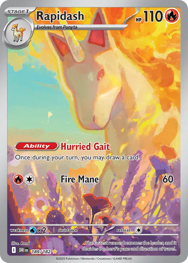 Rapidash Pokemon card from Destined Rivals