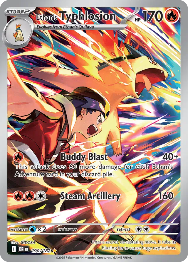 Ethan's Typhlosion Pokemon card from Destined Rivals