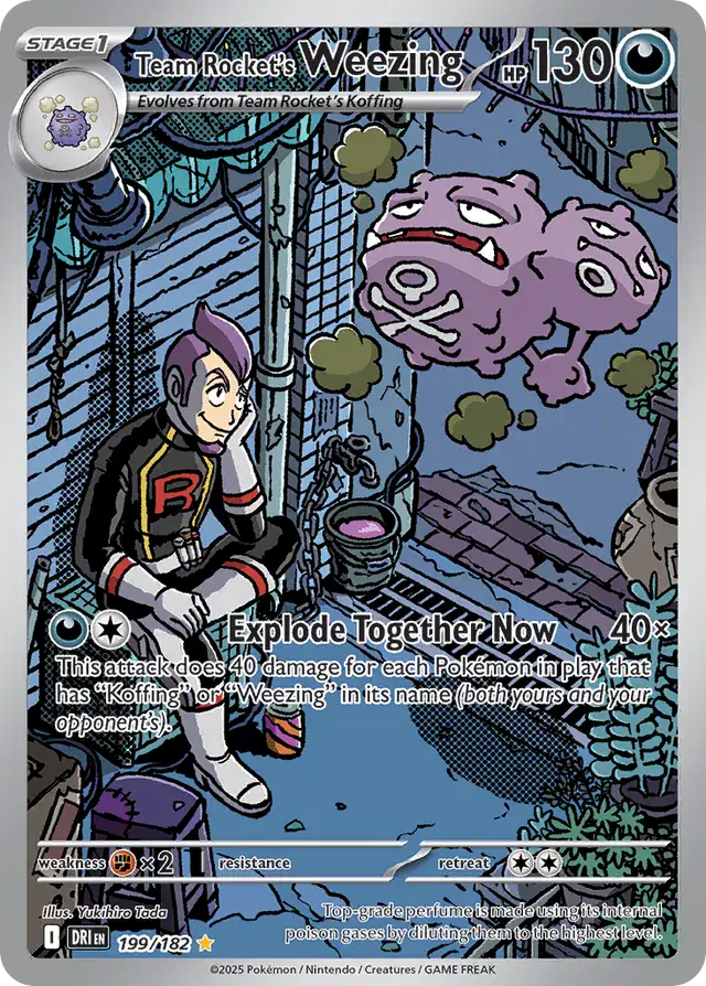 Team Rocket's Weezing Pokemon card from Destined Rivals