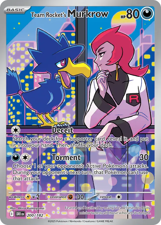 Team Rocket's Murkrow Pokemon card from Destined Rivals