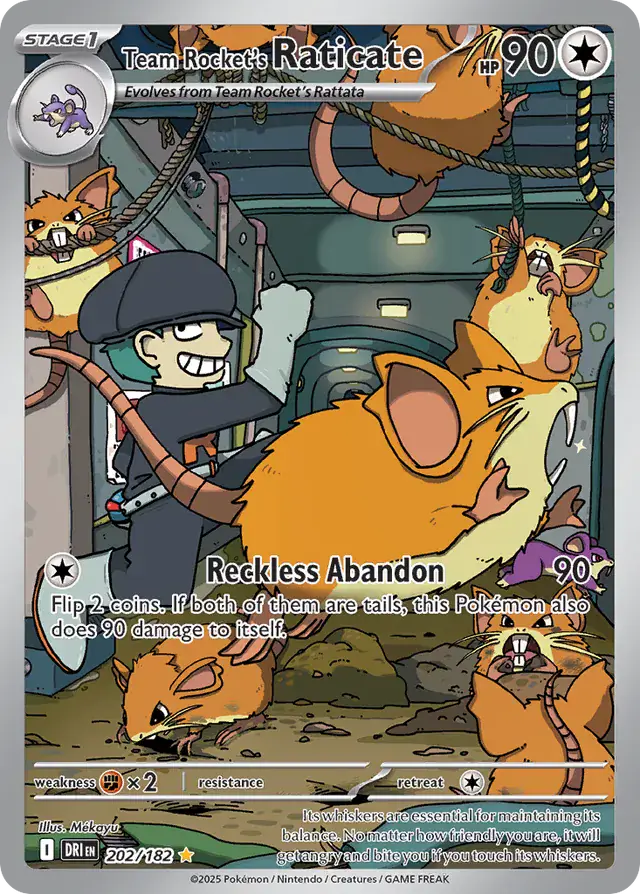 Team Rocket's Raticate Pokemon card from Destined Rivals