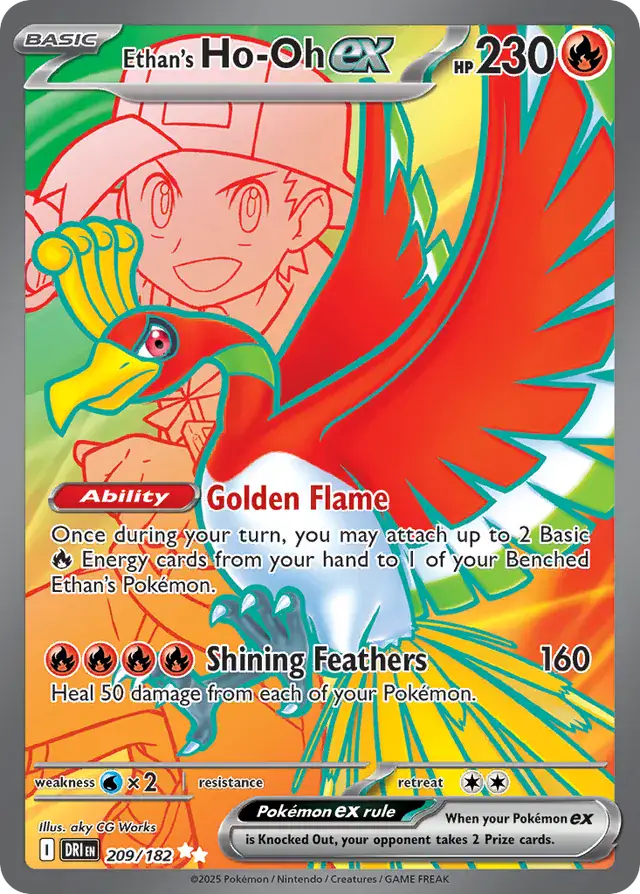 Ethan's Ho-Oh Pokemon card from Destined Rivals