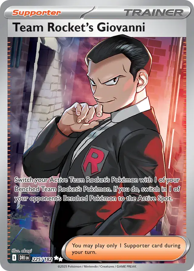 Team Rocket's Giovanni Pokemon card from Destined Rivals
