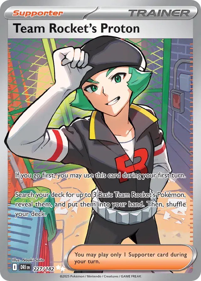 Team Rocket's Proton Pokemon card from Destined Rivals