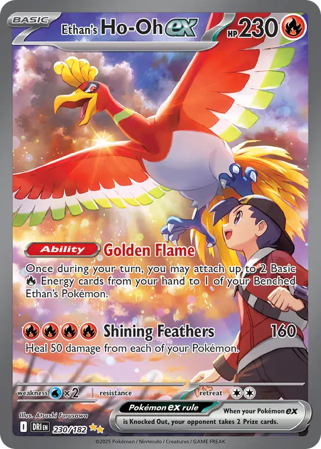 Ethan's Ho-Oh Pokemon card from Destined Rivals