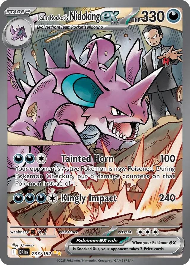 Team Rocket's Nidoking Pokemon card from Destined Rivals