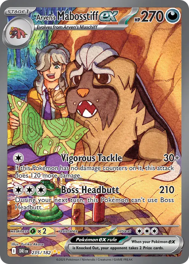 Arven's Mabosstiff Pokemon card from Destined Rivals