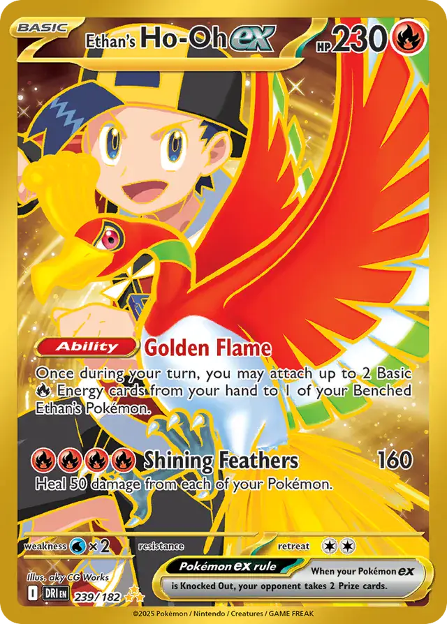 Ethan's Ho-Oh Pokemon card from Destined Rivals