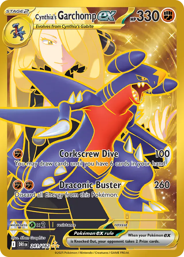 Cynthia's Garchomp Pokemon card from Destined Rivals