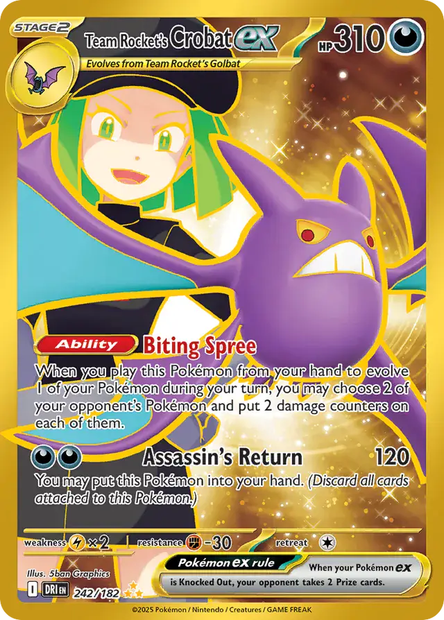 Team Rocket's Crobat Pokemon card from Destined Rivals