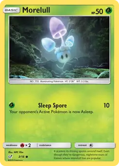 Morelull Pokemon card from Detective Pikachu