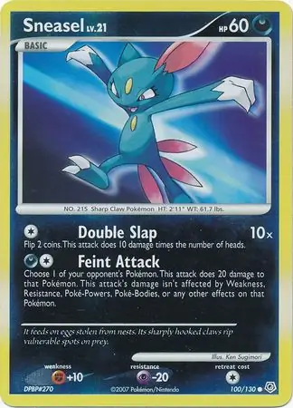 Sneasel Reverse Holo Pokemon card from Diamond & Pearl