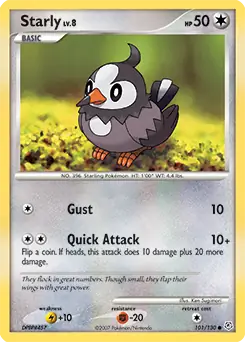 Starly Pokemon card from Diamond & Pearl