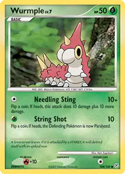 Wurmple Pokemon card from Diamond & Pearl