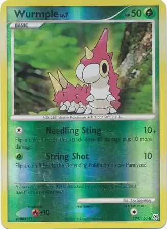Wurmple Reverse Holo Pokemon card from Diamond & Pearl