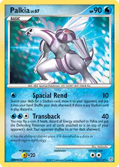 Palkia Holo Pokemon card from Diamond & Pearl