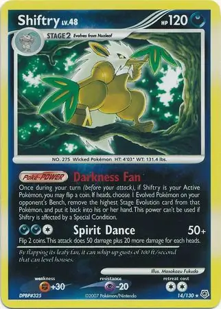 Shiftry Reverse Holo Pokemon card from Diamond & Pearl