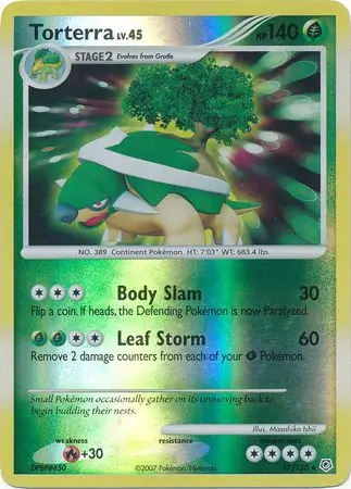 Torterra Reverse Holo Pokemon card from Diamond & Pearl