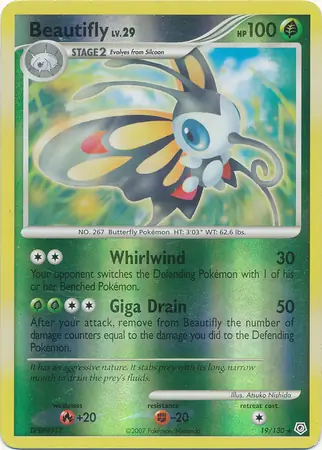 Beautifly Reverse Holo Pokemon card from Diamond & Pearl
