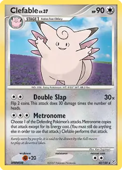 Clefable Pokemon card from Diamond & Pearl