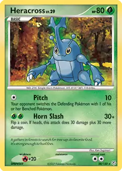 Heracross Pokemon card from Diamond & Pearl