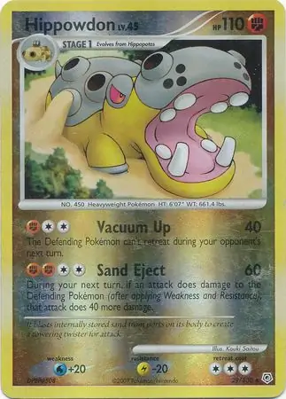 Hippowdon Reverse Holo Pokemon card from Diamond & Pearl