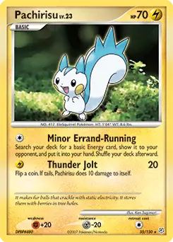Pachirisu Pokemon card from Diamond & Pearl
