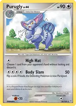 Purugly Pokemon card from Diamond & Pearl