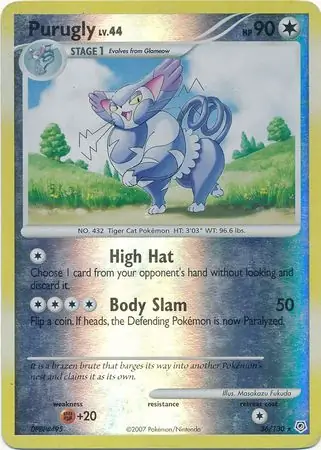 Purugly Reverse Holo Pokemon card from Diamond & Pearl
