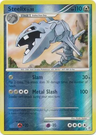 Steelix Reverse Holo Pokemon card from Diamond & Pearl