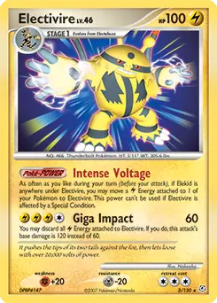 Electivire Holo Pokemon card from Diamond & Pearl